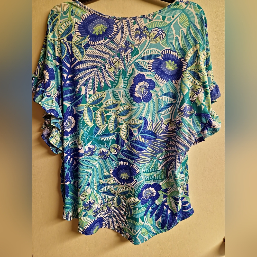 Ruby Rd. Blue and Green Patterned Top - Picture 5 of 6
